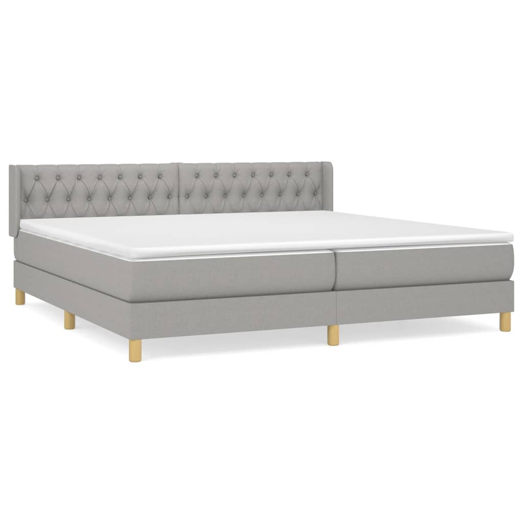 Giroletto a Molle con Materasso Grigio Chiaro 200x200cm Tessuto | homemem39