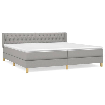 Giroletto a Molle con Materasso Grigio Chiaro 200x200cm Tessuto | homemem39