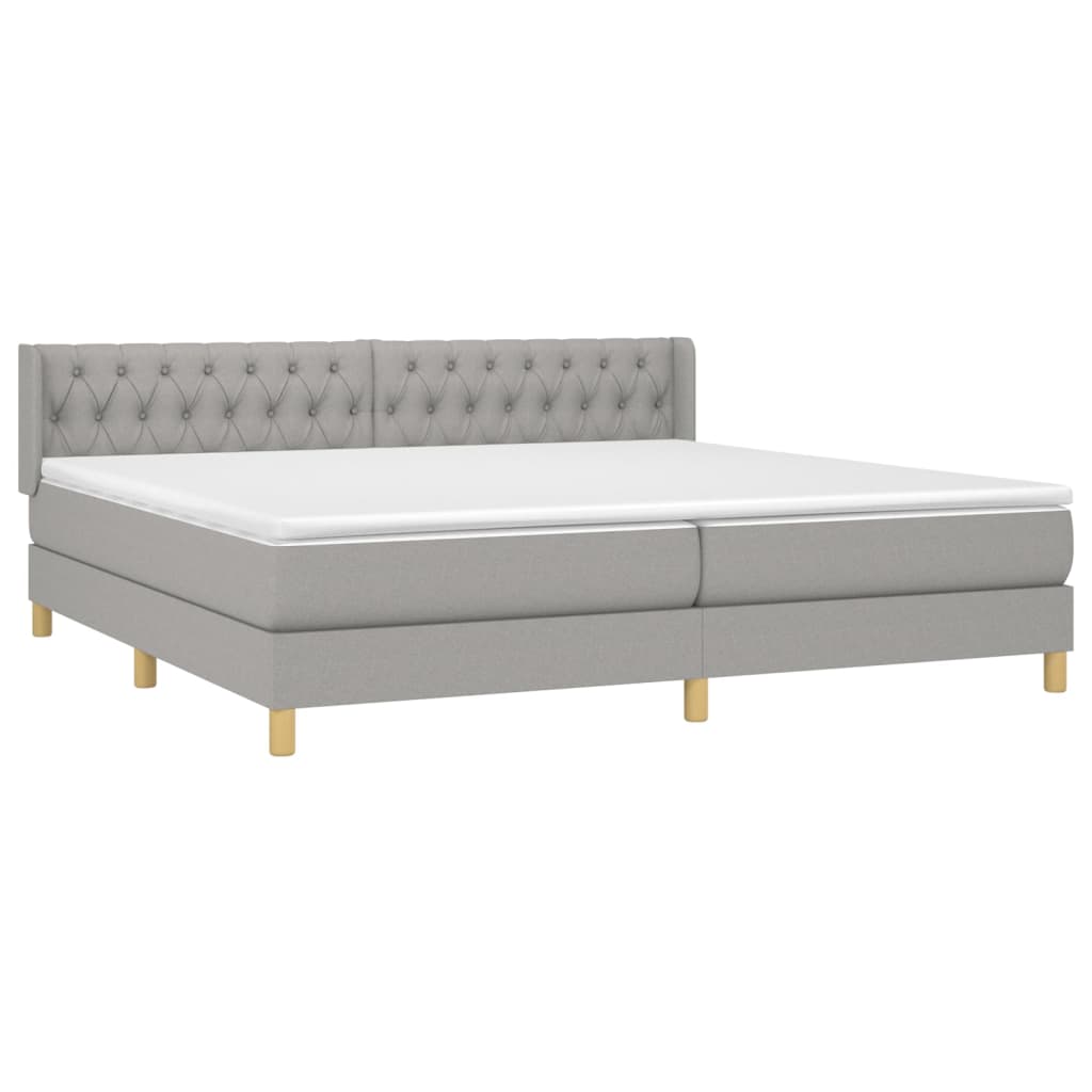 Giroletto a Molle con Materasso Grigio Chiaro 200x200cm Tessuto | homemem39
