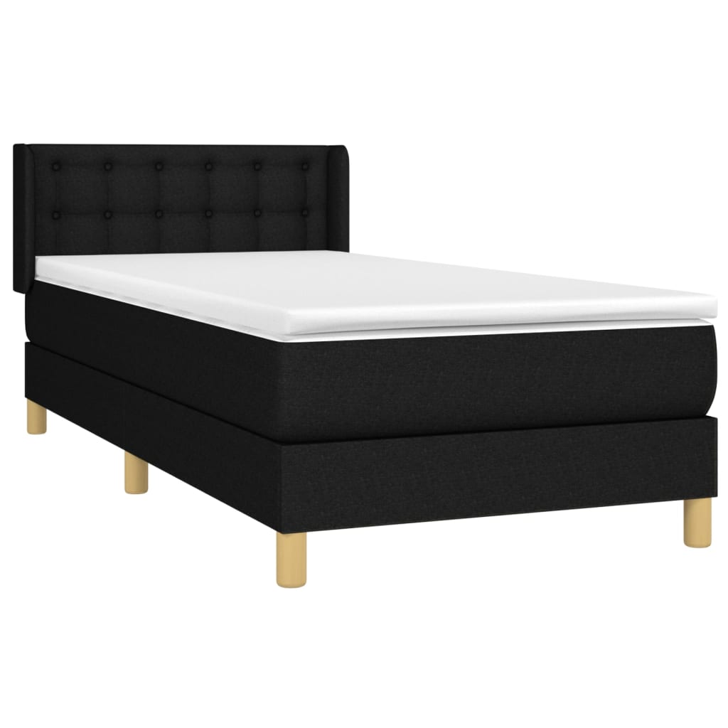 Giroletto a Molle con Materasso Nero 90x190 cm in Tessuto | homemem39