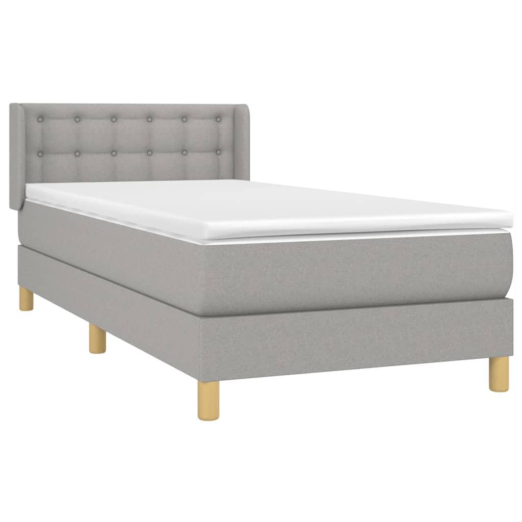 Giroletto a Molle con Materasso Grigio Chiaro 90x200 cm Tessuto | homemem39