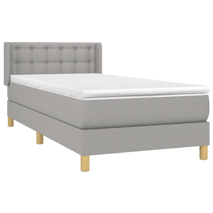 Giroletto a Molle con Materasso Grigio Chiaro 90x200 cm Tessuto | homemem39