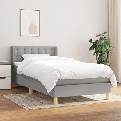 Giroletto a Molle con Materasso Grigio Chiaro 90x200 cm Tessuto | homemem39