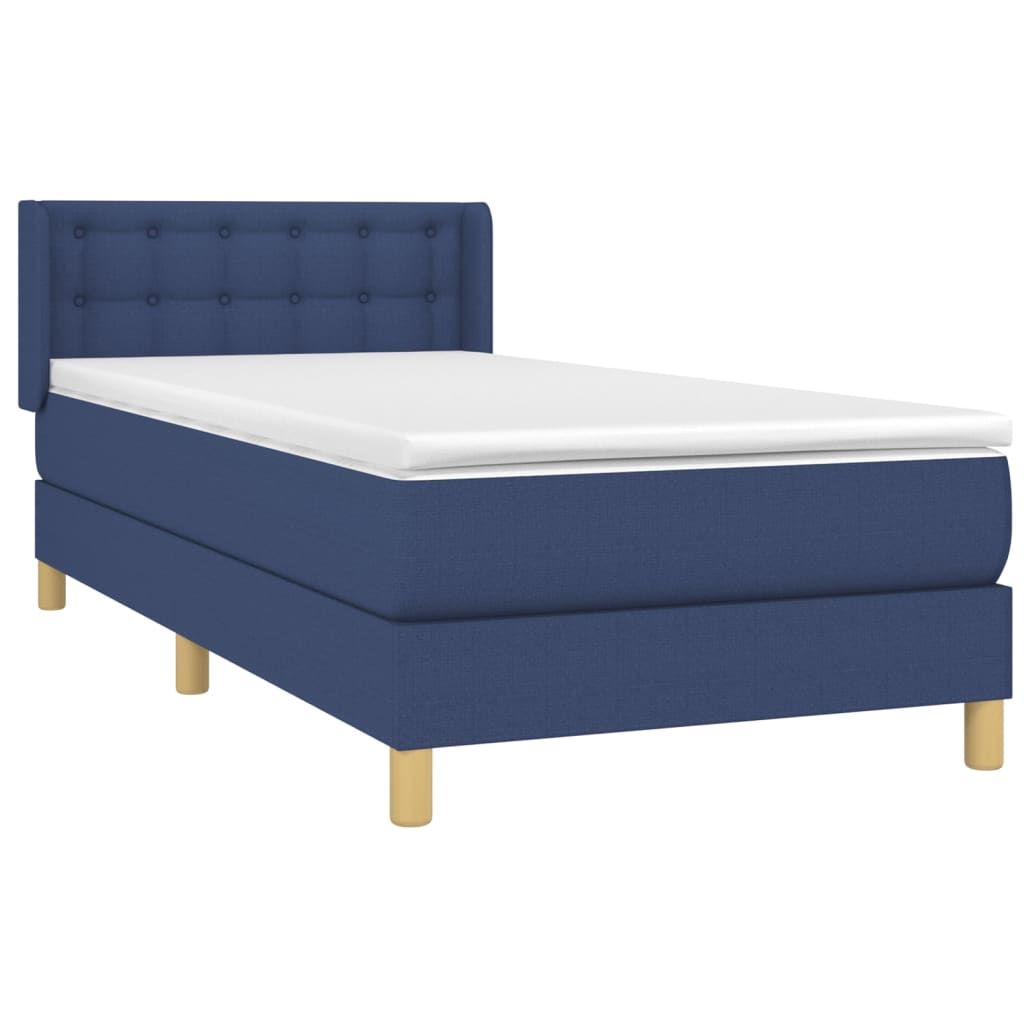 Giroletto a Molle con Materasso Blu 100x200 cm in Tessuto | homemem39