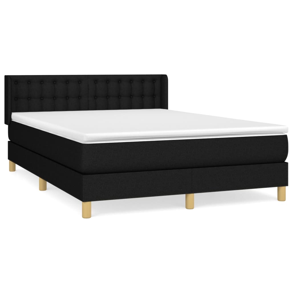 Giroletto a Molle con Materasso Nero 140x190 cm in Tessuto | homemem39