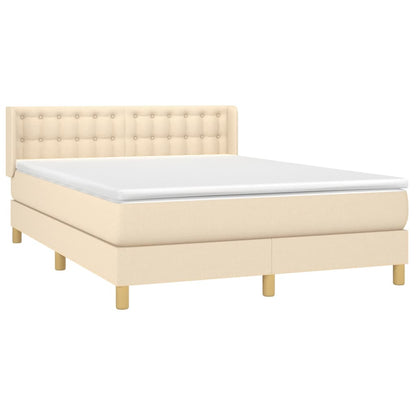 Giroletto a Molle con Materasso Crema 140x19 cm in Tessuto | homemem39