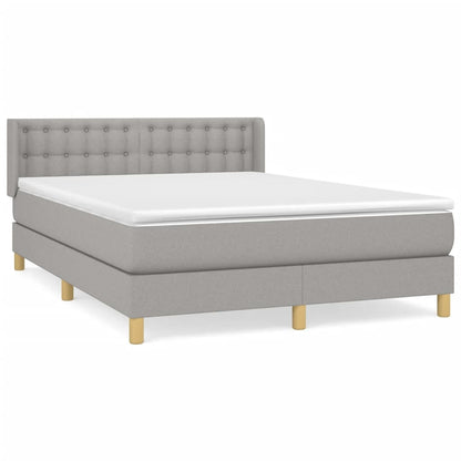 Giroletto a Molle con Materasso Grigio Chiaro 140x200cm Tessuto | homemem39