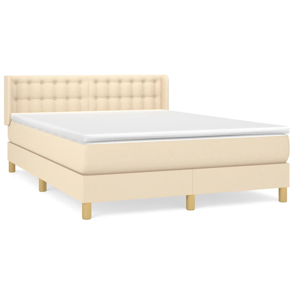 Giroletto a Molle con Materasso Crema 140x200 cm in Tessuto | homemem39