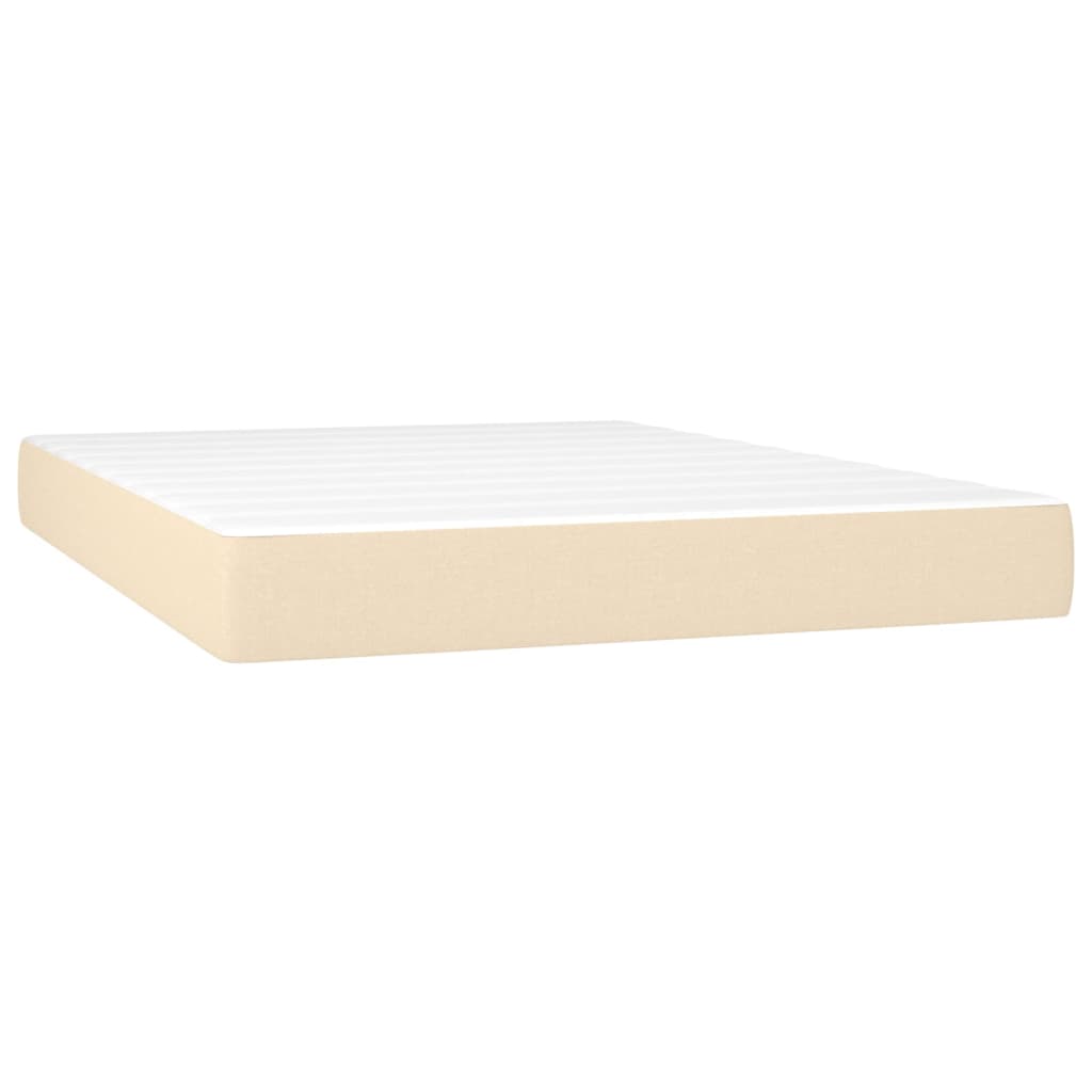 Giroletto a Molle con Materasso Crema 140x200 cm in Tessuto | homemem39