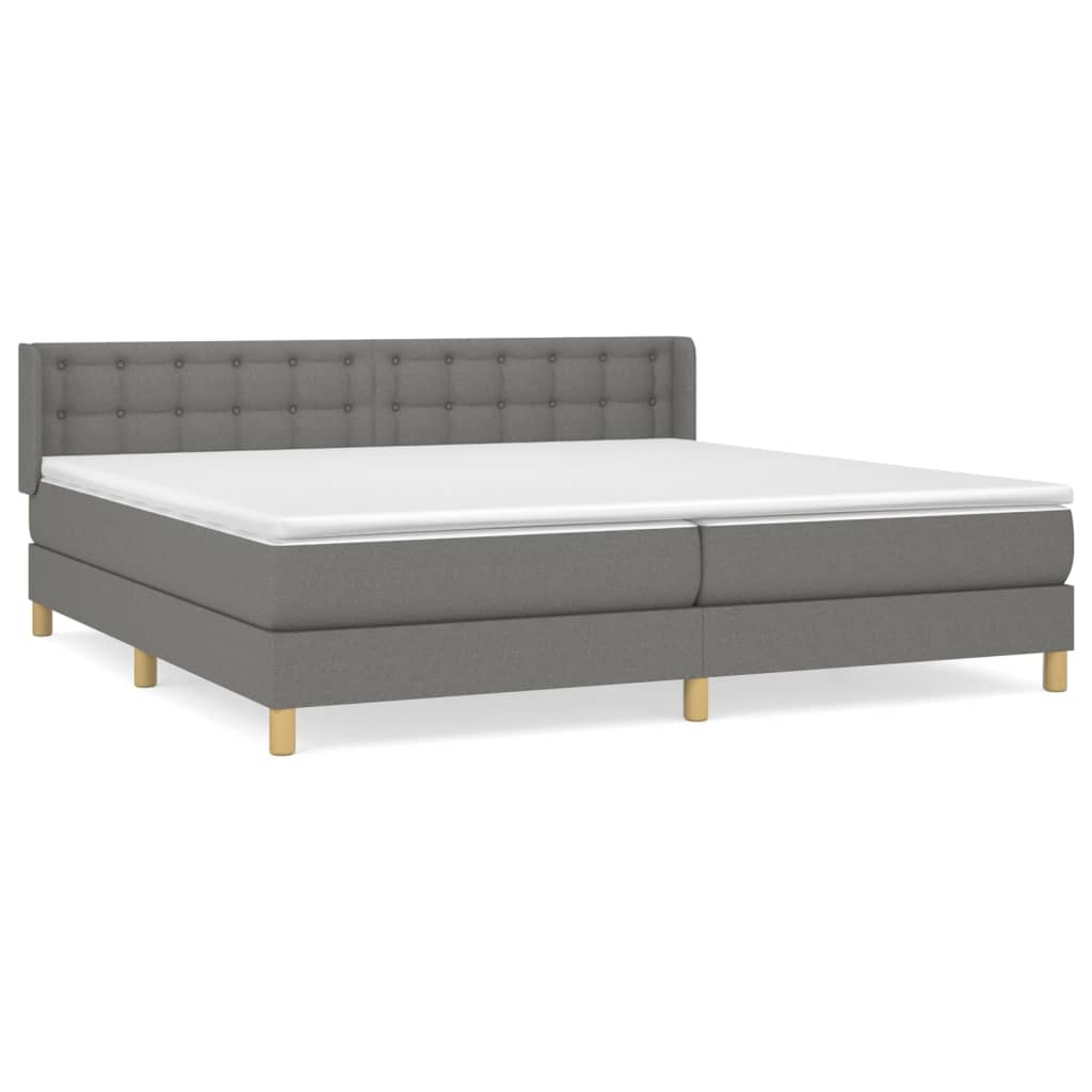 Giroletto a Molle con Materasso Grigio Scuro 160x200 cm Tessuto | homemem39