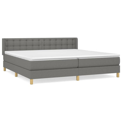 Giroletto a Molle con Materasso Grigio Scuro 160x200 cm Tessuto | homemem39