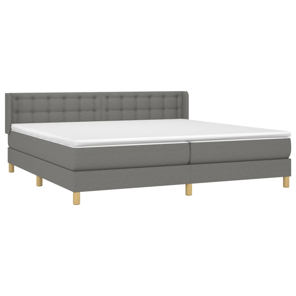 Giroletto a Molle con Materasso Grigio Scuro 160x200 cm Tessuto | homemem39