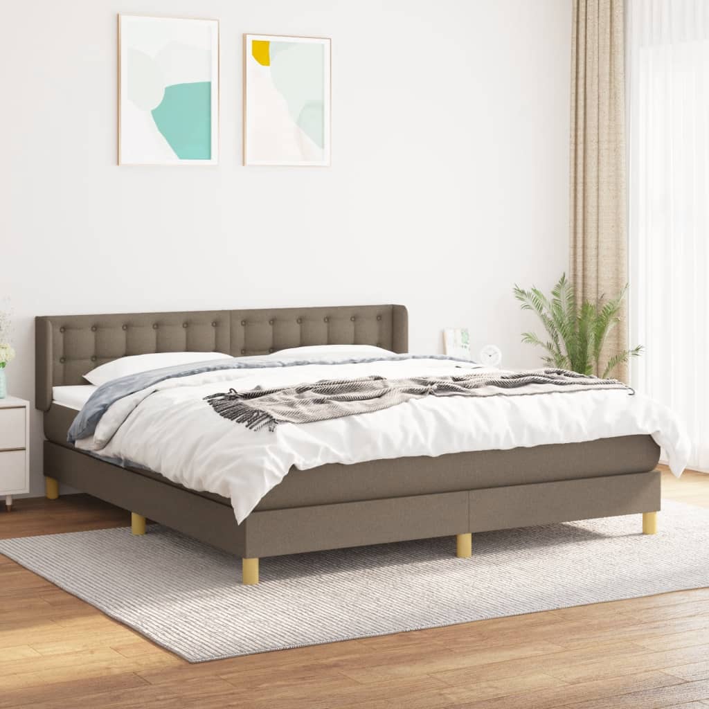 Giroletto a Molle con Materasso Tortora 160x200 cm in Tessuto | homemem39