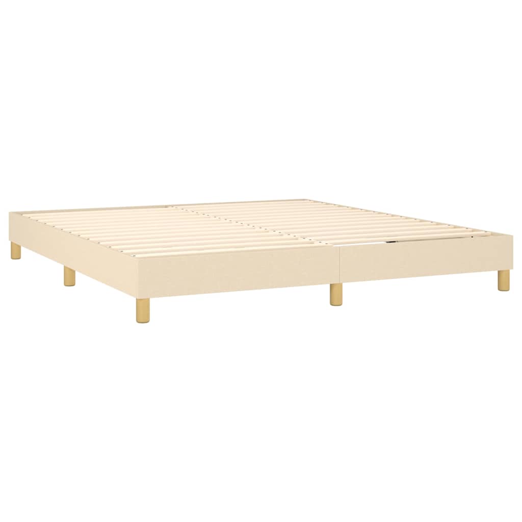 Giroletto a Molle con Materasso Crema 160x200 cm in Tessuto