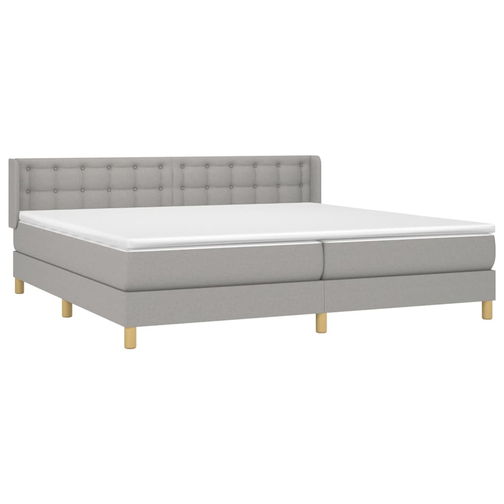 Giroletto a Molle con Materasso Grigio Chiaro180x200 cm Tessuto | homemem39