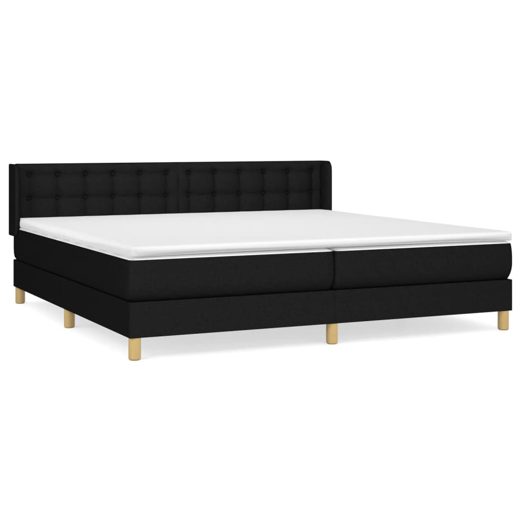 Giroletto a Molle con Materasso Nero 180x200 cm in Tessuto | homemem39