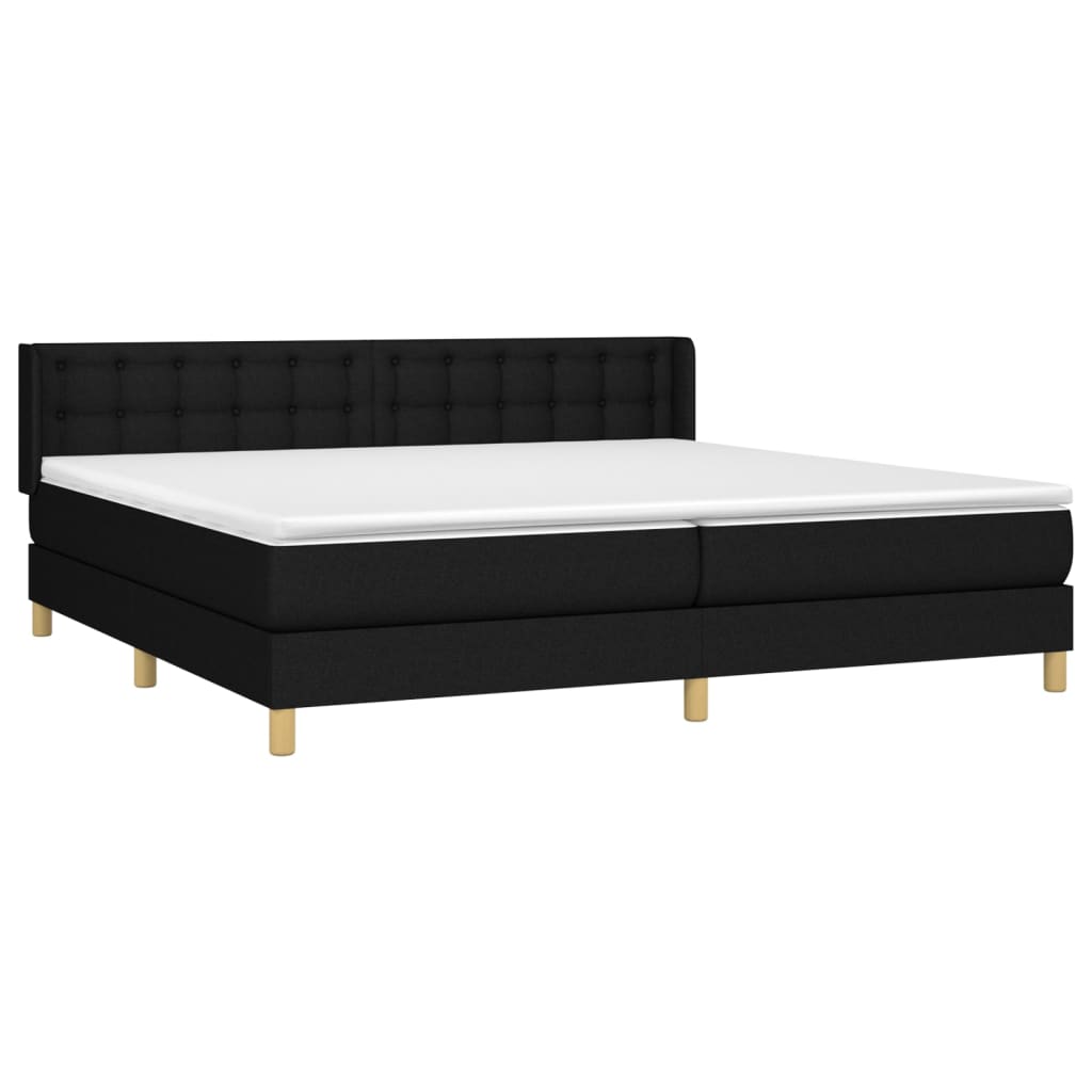 Giroletto a Molle con Materasso Nero 180x200 cm in Tessuto | homemem39