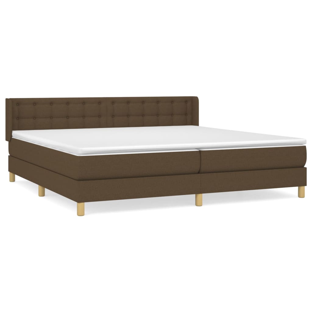 Giroletto a Molle con Materasso Marrone Scuro 180x200cm Tessuto