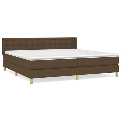 Giroletto a Molle con Materasso Marrone Scuro 180x200cm Tessuto