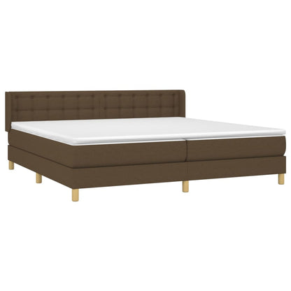 Giroletto a Molle con Materasso Marrone Scuro 180x200cm Tessuto