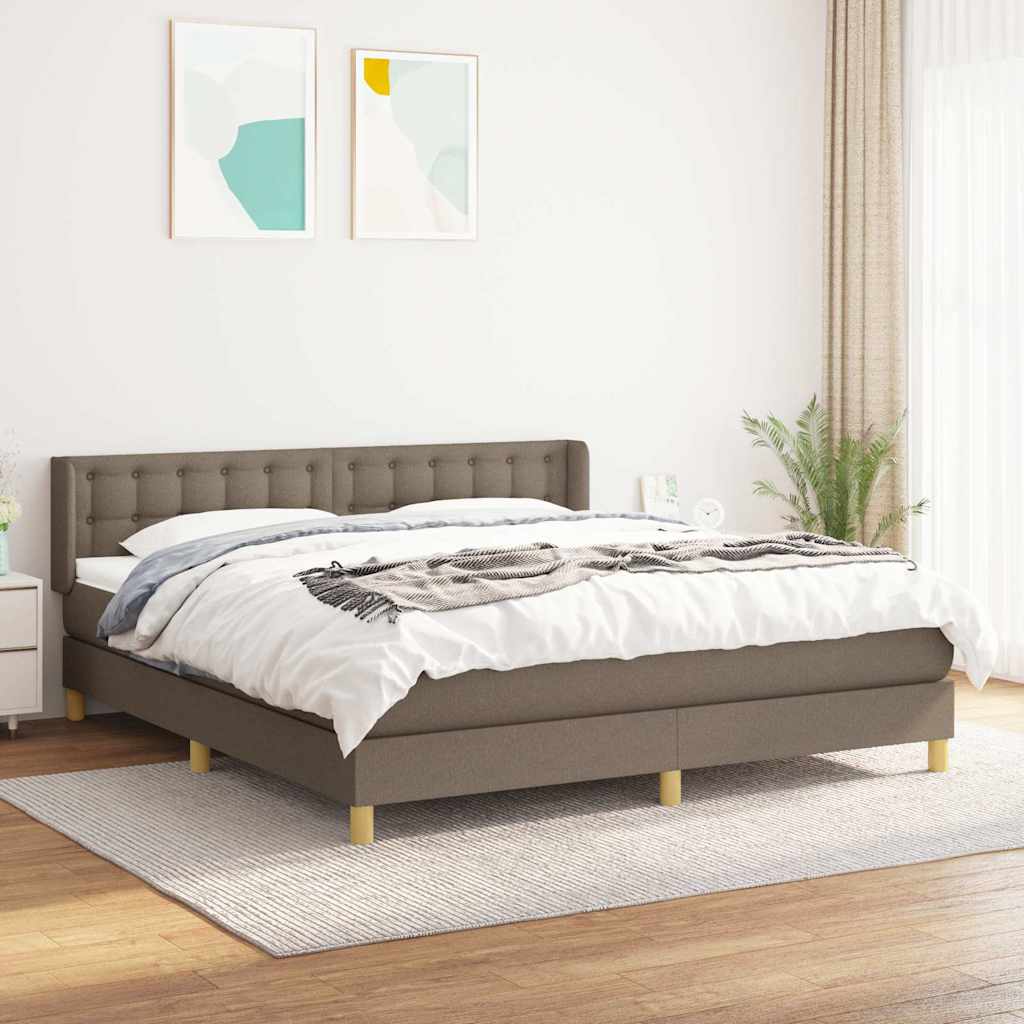 Giroletto a Molle con Materasso Tortora 180x200 cm in Tessuto