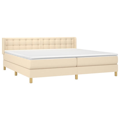 Giroletto a Molle con Materasso Crema 180x200 cm in Tessuto | homemem39