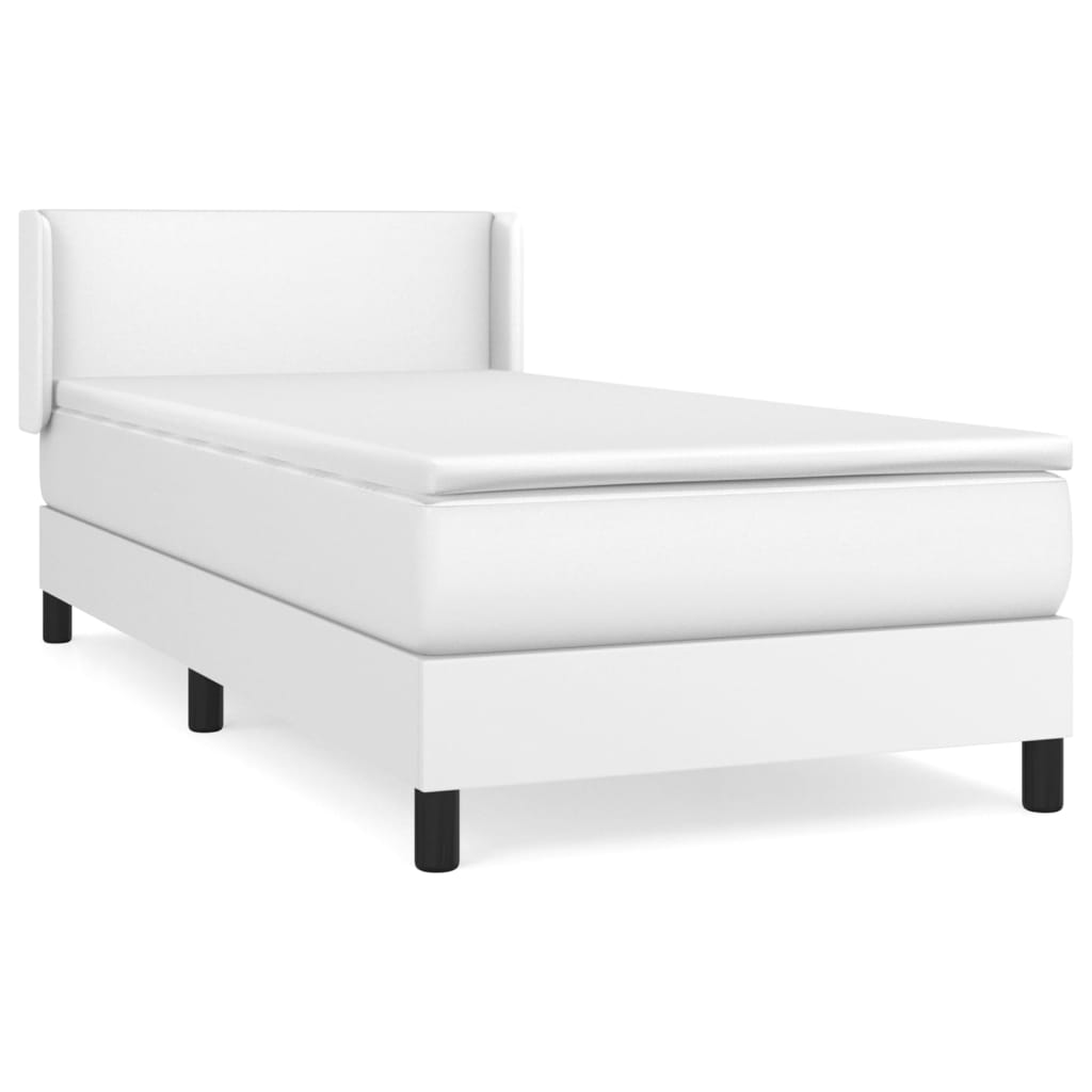 Giroletto a Molle con Materasso Bianco 80x200 cm in Similpelle | homemem39