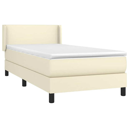 Giroletto a Molle con Materasso Crema 100x200 cm in Similpelle