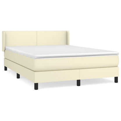 Giroletto a Molle con Materasso Crema 140x200 cm in Similpelle | homemem39