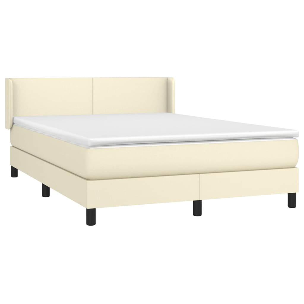 Giroletto a Molle con Materasso Crema 140x200 cm in Similpelle | homemem39