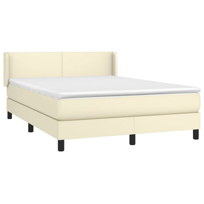 Giroletto a Molle con Materasso Crema 140x200 cm in Similpelle | homemem39