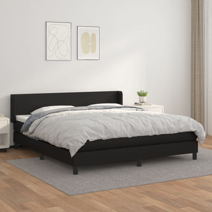Giroletto a Molle con Materasso Nero 180x200 cm in Similpelle | homemem39
