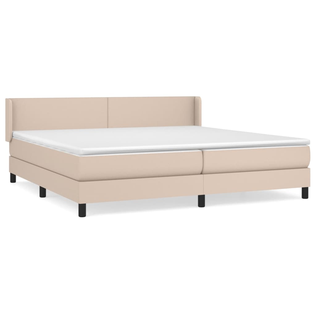 Giroletto a Molle con Materasso Cappuccino 200x200cm Similpelle | homemem39