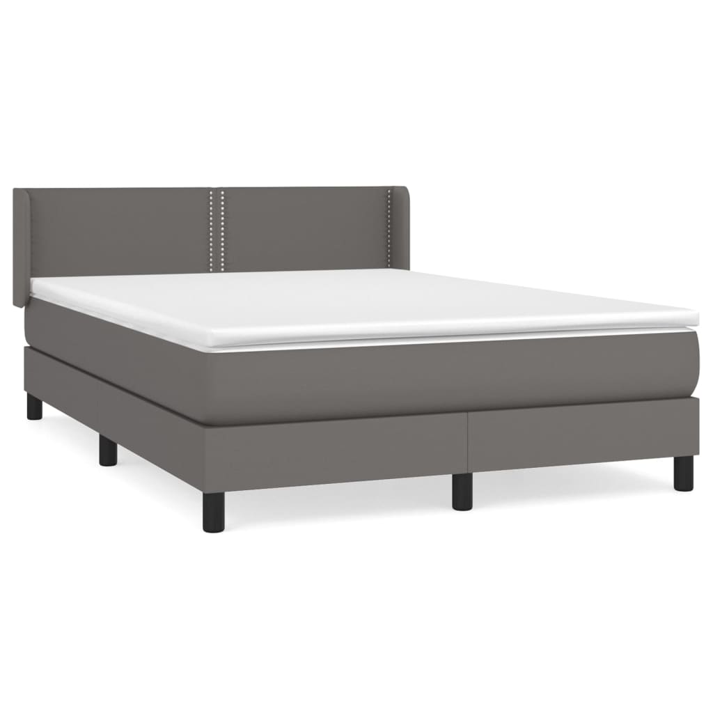Giroletto a Molle con Materasso Grigio 140x200 cm in Similpelle | homemem39