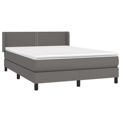 Giroletto a Molle con Materasso Grigio 140x200 cm in Similpelle | homemem39