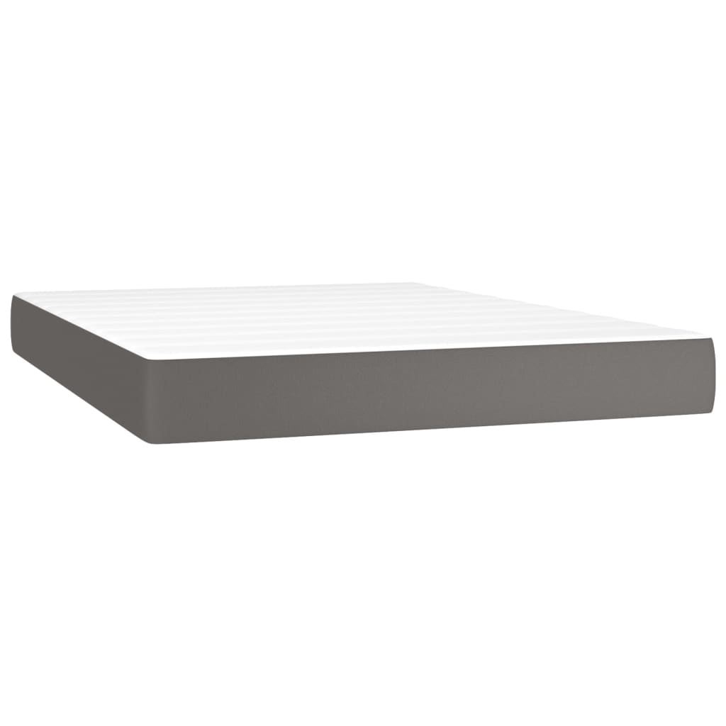 Giroletto a Molle con Materasso Grigio 140x200 cm in Similpelle | homemem39