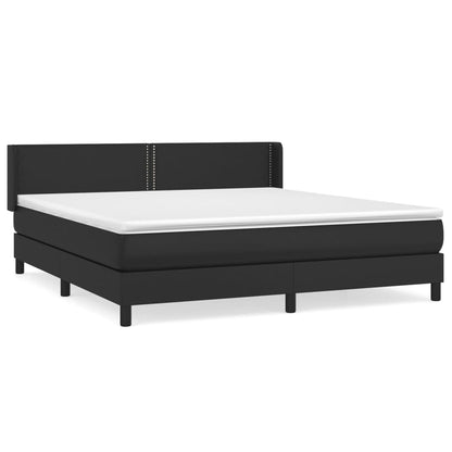 Giroletto a Molle con Materasso Nero 180x200 cm in Similpelle | homemem39
