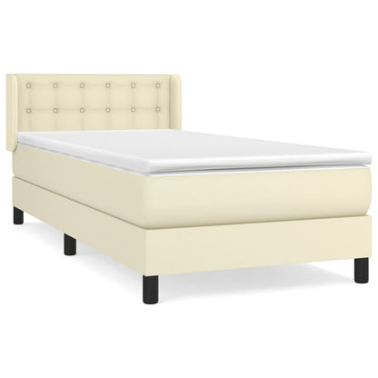 Giroletto a Molle con Materasso Crema 80x200 cm in Similpelle | homemem39