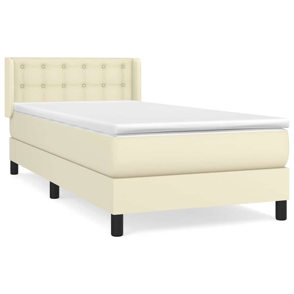 Giroletto a Molle con Materasso Crema 90x190 cm in Similpelle