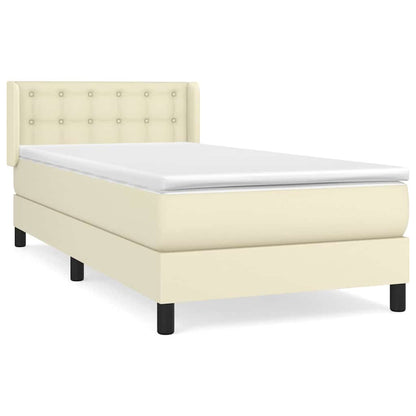 Giroletto a Molle con Materasso Crema 90x190 cm in Similpelle