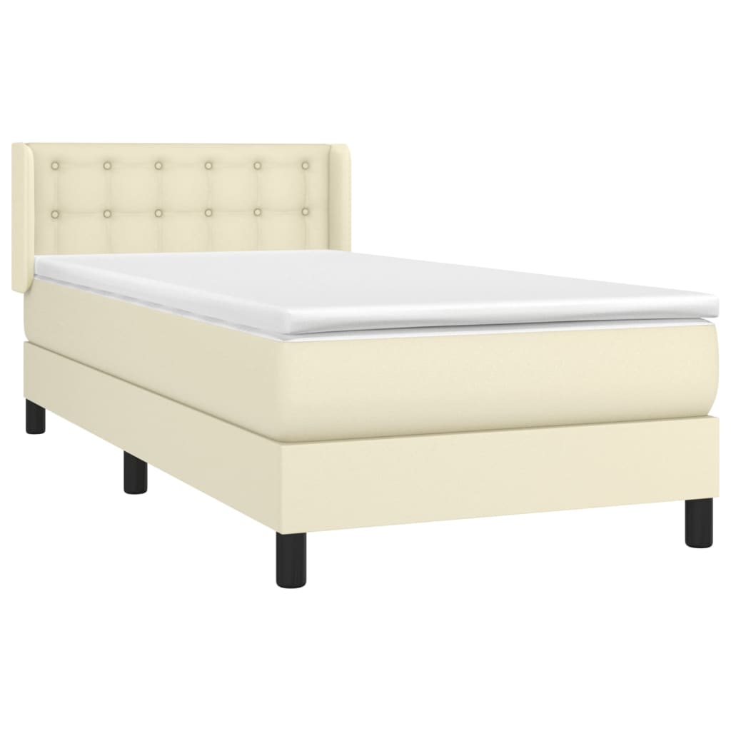 Giroletto a Molle con Materasso Crema 90x190 cm in Similpelle