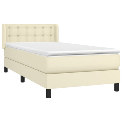 Giroletto a Molle con Materasso Crema 90x190 cm in Similpelle