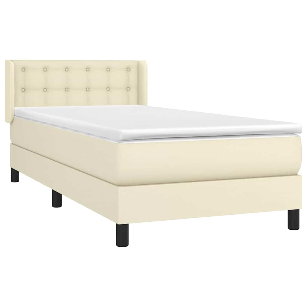 Giroletto a Molle con Materasso Crema 90x190 cm in Similpelle