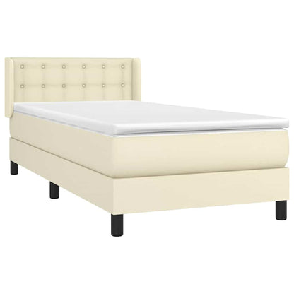 Giroletto a Molle con Materasso Crema 90x190 cm in Similpelle