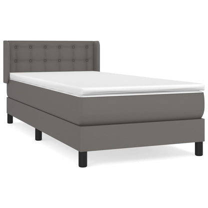 Giroletto a Molle con Materasso Grgio 90x200 cm in Similpelle | homemem39