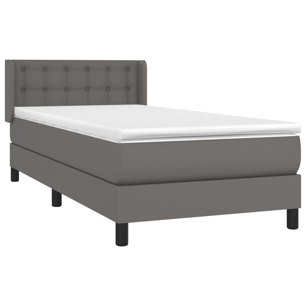 Giroletto a Molle con Materasso Grgio 90x200 cm in Similpelle | homemem39