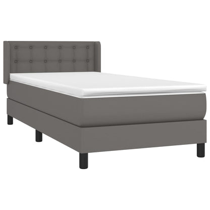 Giroletto a Molle con Materasso Grgio 90x200 cm in Similpelle | homemem39
