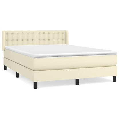 Giroletto a Molle con Materasso Crema 140x190 cm in Similpelle