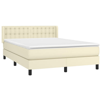 Giroletto a Molle con Materasso Crema 140x190 cm in Similpelle