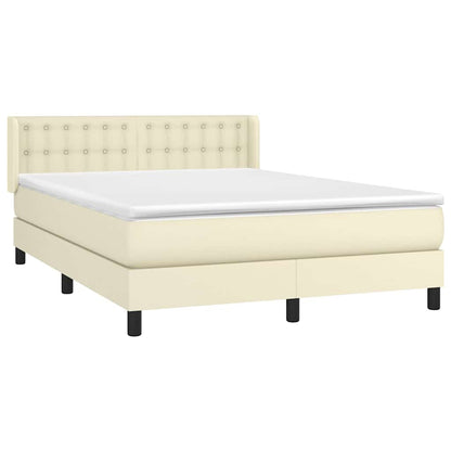 Giroletto a Molle con Materasso Crema 140x190 cm in Similpelle